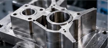 Illustrative close-up of a machined titanium alloy part